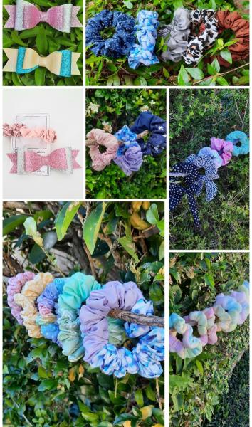 $4 scrunchies, $5 Bows Range of colours and styles 