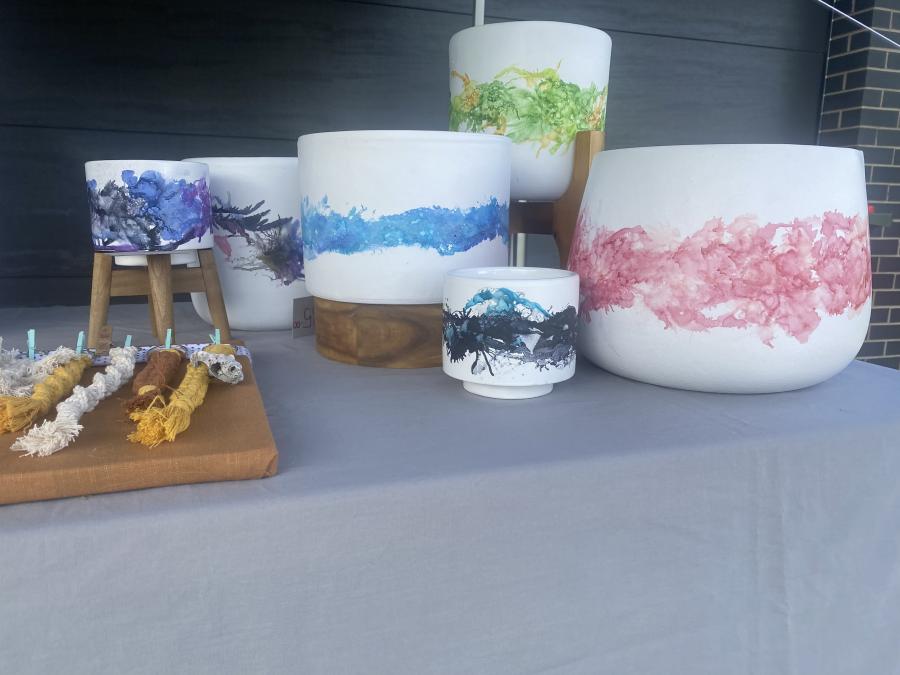 Hand painted pots